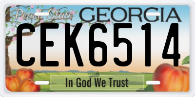 GA license plate CEK6514