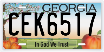 GA license plate CEK6517
