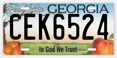 GA license plate CEK6524