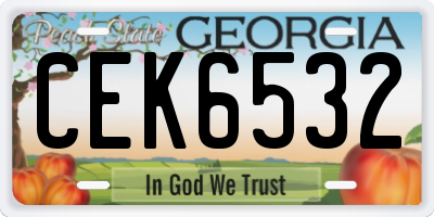 GA license plate CEK6532