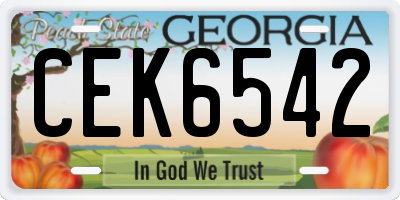 GA license plate CEK6542
