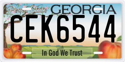 GA license plate CEK6544