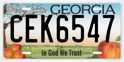 GA license plate CEK6547