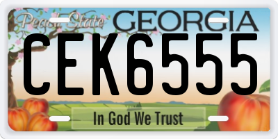 GA license plate CEK6555