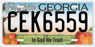 GA license plate CEK6559
