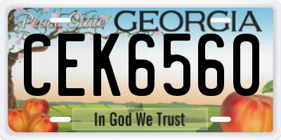 GA license plate CEK6560