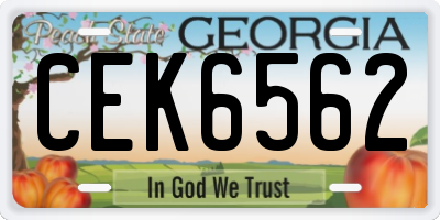 GA license plate CEK6562