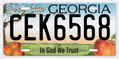 GA license plate CEK6568