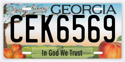GA license plate CEK6569