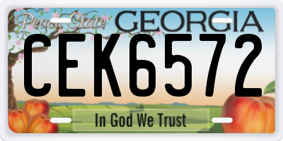 GA license plate CEK6572