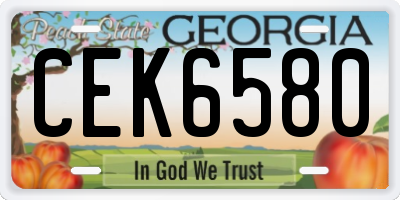 GA license plate CEK6580
