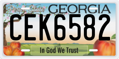 GA license plate CEK6582