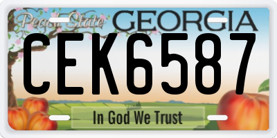 GA license plate CEK6587
