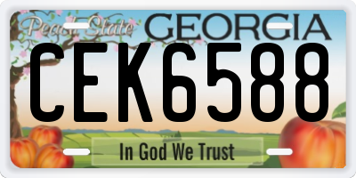 GA license plate CEK6588