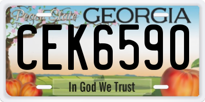 GA license plate CEK6590