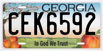GA license plate CEK6592