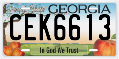 GA license plate CEK6613