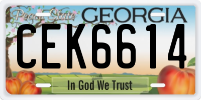 GA license plate CEK6614