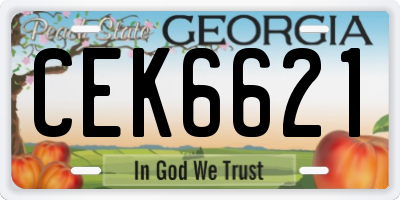 GA license plate CEK6621