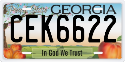 GA license plate CEK6622
