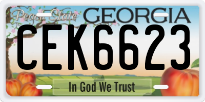 GA license plate CEK6623