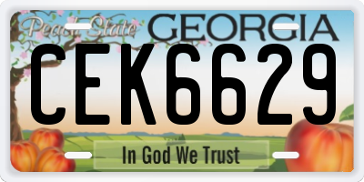 GA license plate CEK6629