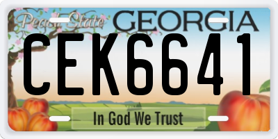 GA license plate CEK6641