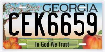 GA license plate CEK6659