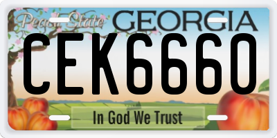 GA license plate CEK6660
