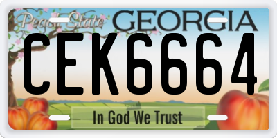 GA license plate CEK6664