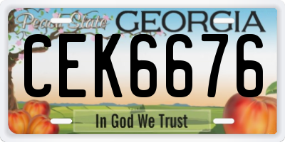 GA license plate CEK6676