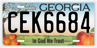 GA license plate CEK6684