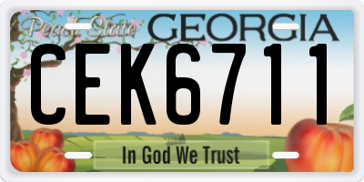 GA license plate CEK6711