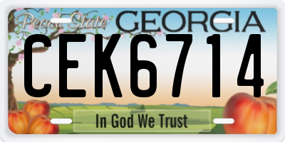GA license plate CEK6714