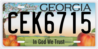 GA license plate CEK6715