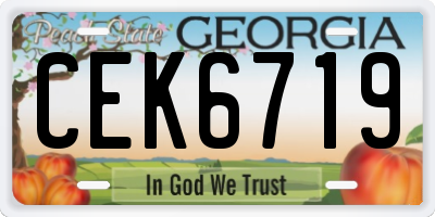 GA license plate CEK6719