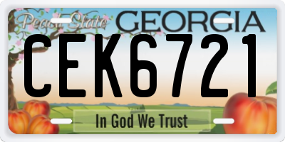 GA license plate CEK6721