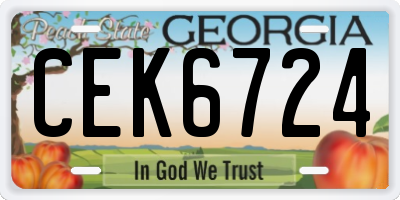 GA license plate CEK6724