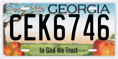 GA license plate CEK6746