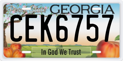 GA license plate CEK6757