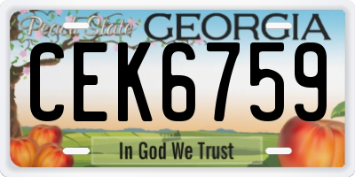 GA license plate CEK6759