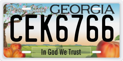 GA license plate CEK6766