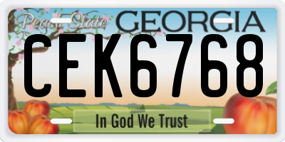GA license plate CEK6768