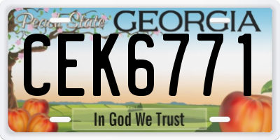 GA license plate CEK6771