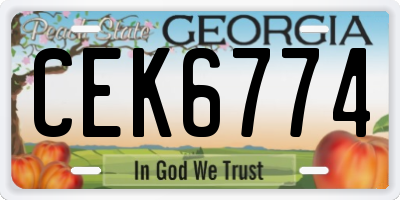 GA license plate CEK6774