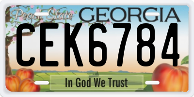 GA license plate CEK6784