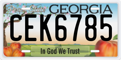 GA license plate CEK6785