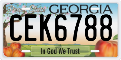 GA license plate CEK6788