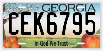 GA license plate CEK6795