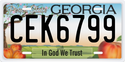 GA license plate CEK6799